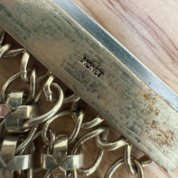 Monet Vintage Magnetic Bracelet With Yellow Cabochon & Cream Enamel Accents Size - Picture 8 of 12